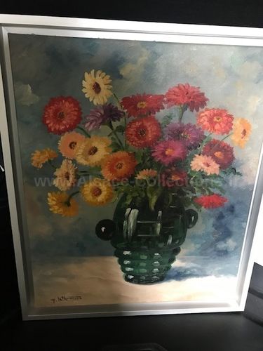 Huile sur toile " Bouquet de fleurs " par Georges Lettermann