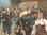 Huile sur toile " Départ des Cuirassiers de Froeschwiller " par Charles Ammann