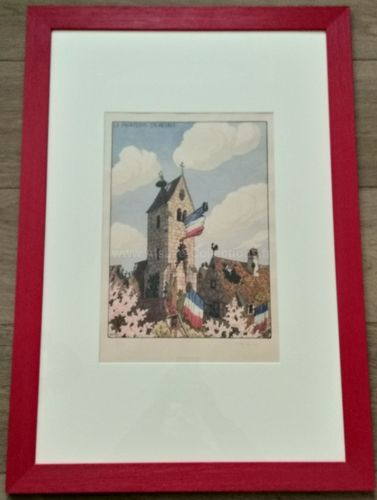 Lithographie signée " Printemps en Alsace - 1916 " par Hansi
