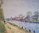 Huile sur toile " Mulhouse - Brunstatt - Le canal " par Jean Blattler