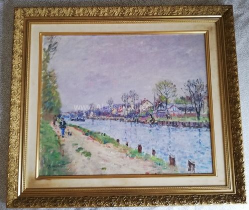 Huile sur toile " Mulhouse - Brunstatt - Le canal " par Jean Blattler