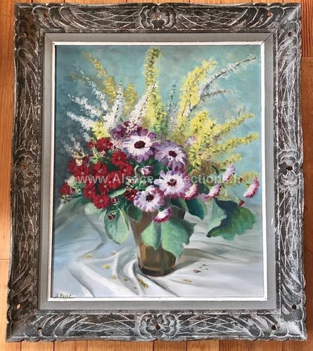 Huile sur toile " Bouquet de fleurs " de Albert Roost