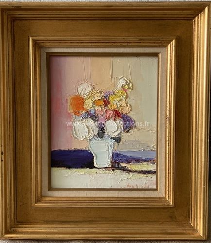 Huile sur toile " Le Bouquet jaune " de Joseph Muslin