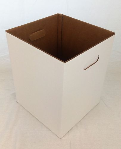 Poubelle de bureau en carton blanc - 38 cm