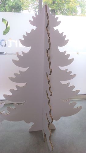 Sapin des Neiges 150 cm en carton alvéolaire blanc satiné