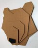 Tête d'Ours Brun 3D en carton double cannelure kraft