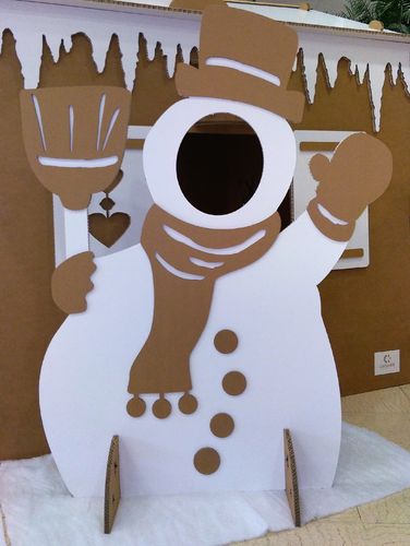 Passe-tête photo Bonhomme de neige en carton
