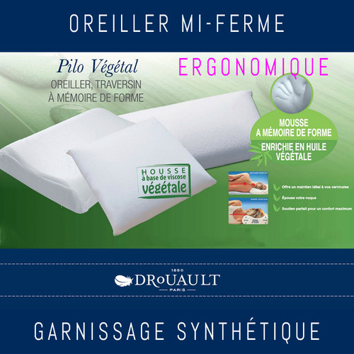 Pilo végétal par Drouault - Oreiller ergonomique mi-ferme