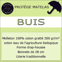 Protège matelas 90x190cm - Buis par Tissage du Moulin