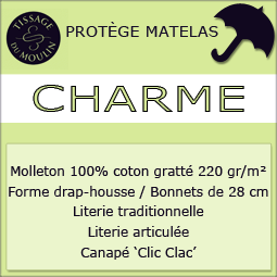 Protège matelas relaxation 200x200cm - Charme par Tissage du Moulin