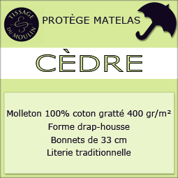 Cèdre par Tissage du Moulin - Protège matelas forme drap-housse