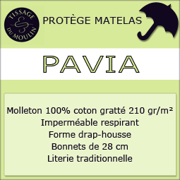 Pavia par Tissage du Moulin - Protège matelas molleton imperméable