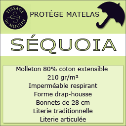Protège matelas relaxation 200x200cm - Sequoia par Tissage du Moulin