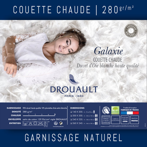 Galaxie 280g par Drouault - Couette chaude canard blanc