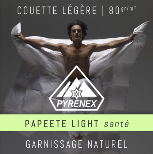 Papeete light santé par Pyrenex - Couette ultra légère 260x240cm - 80g/m²