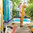 Diabolo Céladon par Blanc des Vosges - Drap de piscine 100x180cm
