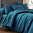 Taie de traversin 90x190cm - Palace bleu paon  par Blanc des Vosges