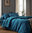 Housse de couette 240x220cm - Palace bleu paon par Blanc des Vosges