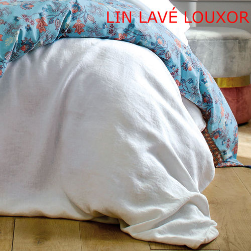 Taie d'oreiller 65x65cm - Lin lavé Louxor blanc par Blanc des Vosges