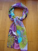 Echarpe foulard imprimé MARC ROZIER en mousseline de soie violet, anis, turquoise, mauve, vert