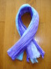 Etole plissée ombrée en pongé de soie MARC ROZIER - Dégradé de violet et turquoise