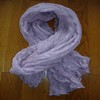 Etole plissée en mousseline de soie lilas