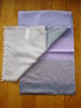 Longue étole rayée en coton et soie mauve, bleue, gris clair, gris anthracite, gris bleu