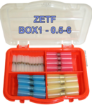 Boite d'assortiment de 57 connecteurs thermo fusible ZETF-BOX 1- 0.5 à 6 mm²