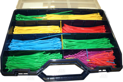Mallette d'assortiment de 1800 serre-câbles couleurs