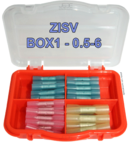Boite d'assortiment de 60 manchons à sertir à isolant thermorétractable ZISV-BOX 1- 0.5 à 6 mm²