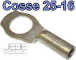 Cosses tubulaires 25 - 16 en cuivre étamé (DIN 46235)