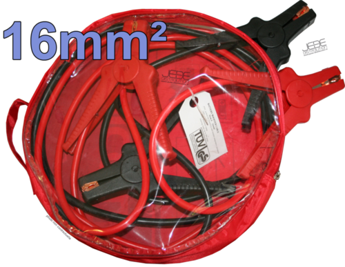 Câbles de démarrage professionnels 16mm² Cuivre, 200A, 3mètres