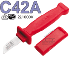 C42A couteau isolé 1000V à lame droite épaisse et robuste