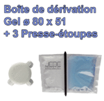 Boîte de dérivation gel ø 80 x 51 + 3 Presse-étoupes
