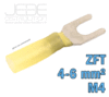 Cosses fourche à sertir thermorétractables ZFT 4-6 mm² - M4