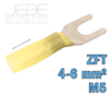 Cosses fourche à sertir thermorétractables ZFT 4-6 mm² - M5