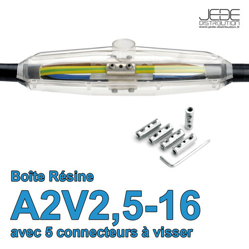 Boîte de jonction Résine avec connecteurs à visser A2V2,5-16