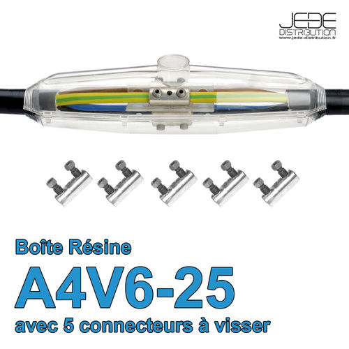 Boîte de jonction Résine avec connecteurs à visser A4V6-25