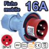 Fiche mobile mâle IP67 3P+T 16A 380-415V Connexion rapide