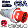 Fiche mobile mâle IP67 3P+N+T 63A 380-415V Connexion à vis