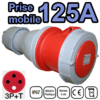 Prise mobile femelle IP67 3P+T 125A 380-415V Connexion à vis