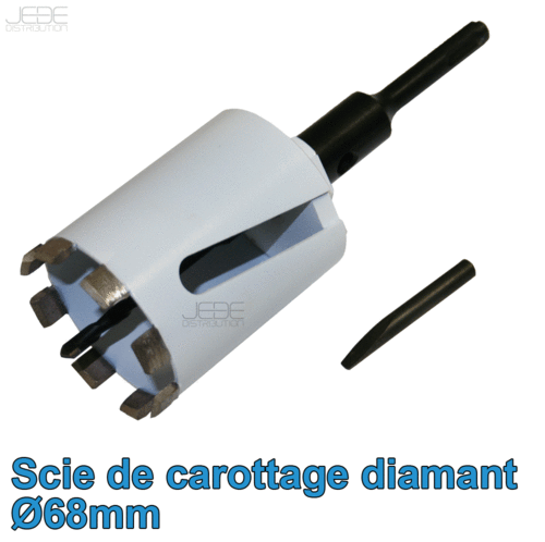 Scie de carottage diamant avec arbre d'ent. SDS - Ø68mm