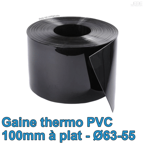 Bobine thermo PVC 100mm à plat Ø63-55 - 100m - Noir