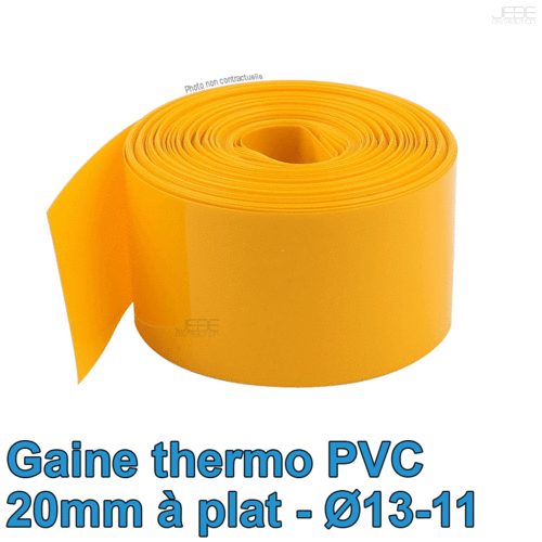 Bobine thermo PVC 20mm à plat Ø13-11 - 100m - Jaune