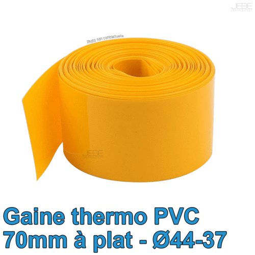 Bobine thermo PVC 70mm à plat Ø44-37 - 100m - Jaune