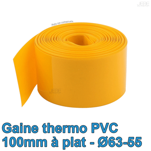 Bobine thermo PVC 100mm à plat Ø63-55 - 100m - Jaune