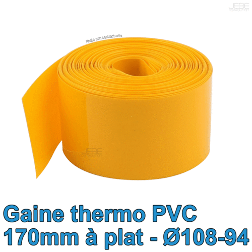 Bobine thermo PVC 170mm à plat Ø108-94 - 100m - Jaune