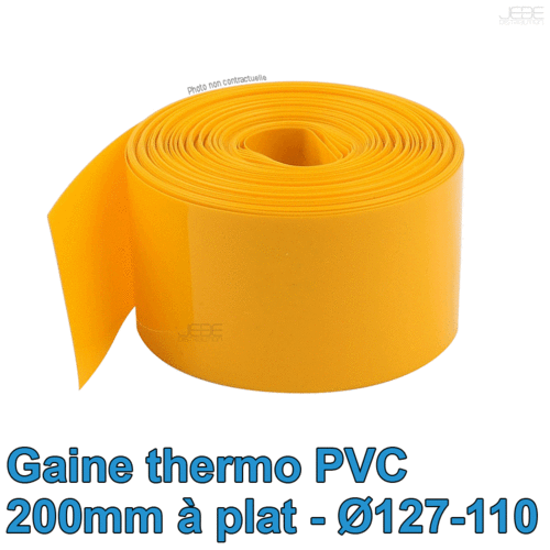 Bobine thermo PVC 200mm à plat Ø127-110 - 100m - Jaune