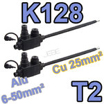 K128 T2 lot de 2 embouts réducteur de section à dénudage 6-50M vers 25mm²