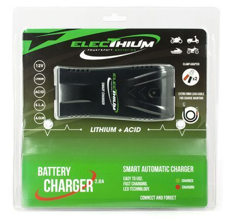 Electhium - Chargeur Batterie Moto et Scooter - Pour batterie Lithium & Acide
